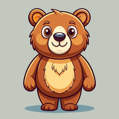 Cute Bear Cartoon Vector with Bright Colors
