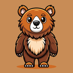 Adorable Cartoon Bear Vector with Outdoor Theme