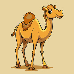 Whimsical Camel Cartoon Vector Artwork