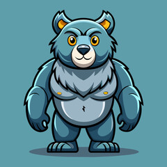 Cartoon Bear Vector for Wildlife Education