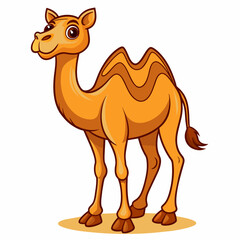 Cute and Cheerful Camel Cartoon Vector