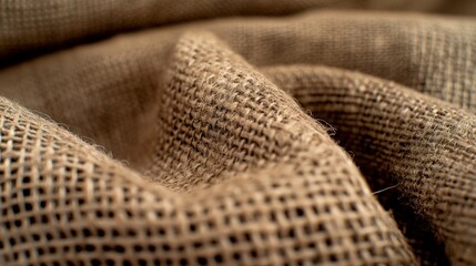 A piece of burlap fabric, close up canvas texture background.