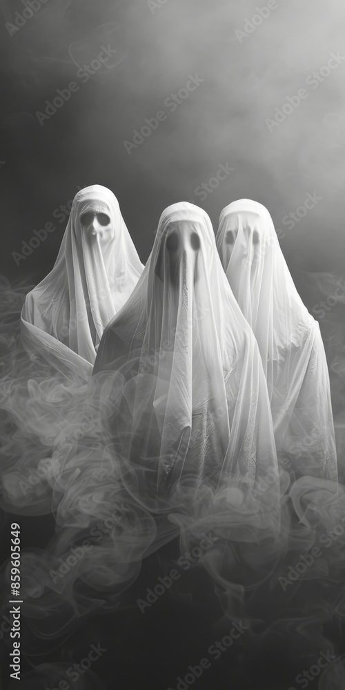 Wall mural phantom figures halloween conceptual background