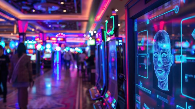 Advanced casino security system utilizing facial recognition and AI for enhanced monitoring