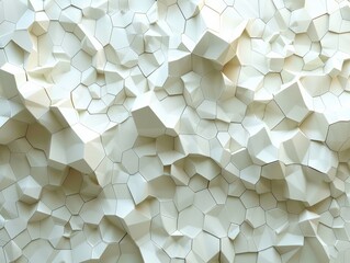 Detailed close-up of white polygonal shapes forming a complex pattern