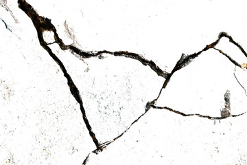 abstract cracked wall texture background. isolated on white background