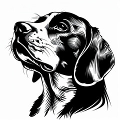Fototapeta premium A black and white drawing of a beagle dog