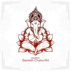 Elegant Happy Ganesh Chaturthi Indian festival greeting background
