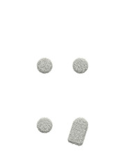 Punctuation marks made of white wool with many fine hairs, transparent background, 3d rendering
