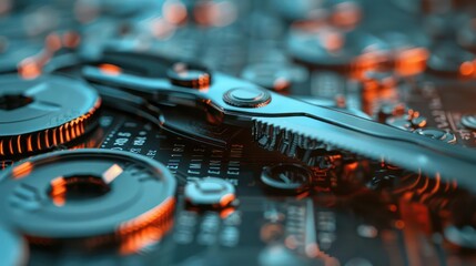 Conceptual closeup of a smart spending cuts allocator with automated budget adjustment features