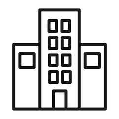 Skyscraper Building Icon Ideal for Real Estate and Corporate Offices