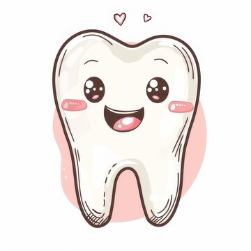 recommend clip art: A Happy Cartoon Tooth With Hearts Surrounding It
