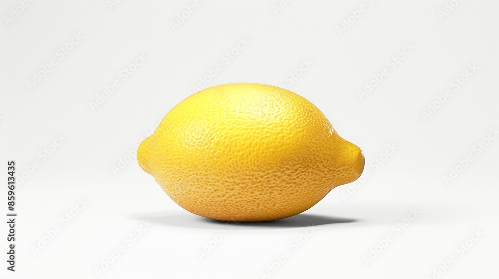 Poster Whole lemon isolated on white background clipping path full depth of field : Generative AI