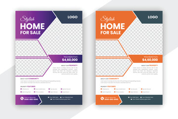 Obraz premium Creative House for Sale Flyer Templates, Stylish Real Estate Marketing Brochures