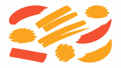 Obraz premium a collection of abstract shapes and lines, predominantly in shades of orange and red