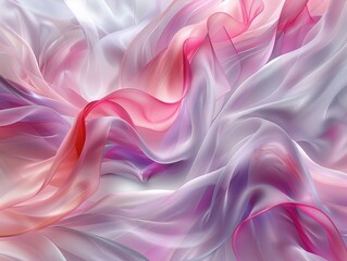 Obraz premium Elegant flowing fabrics in shades of pink and white creating a soft texture