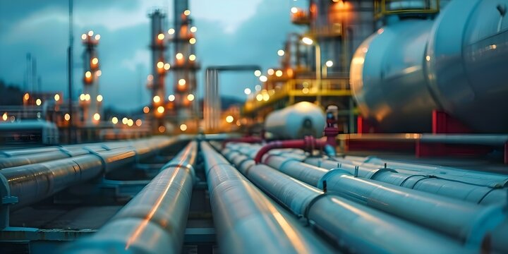 Liquefied Natural Gas Infrastructure for Energy Generation. Concept LNG Export Terminals, Floating Storage Units, LNG Processing Plants, Energy Market Trends