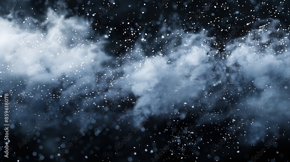 Poster texture of rain and fog on a black background overlay effect abstract splashes of rain and snow over