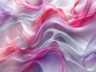 Obraz premium Elegant and soft flowing fabrics in pink and purple hues creating texture