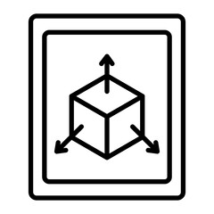 Three Dimensional Line Icon