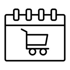 Shopping Cart Line Icon