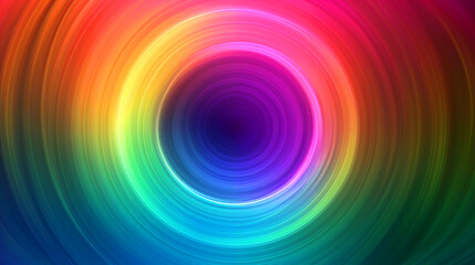 A colorful circle with a rainbow inside. The circle is very large and the rainbow is very bright