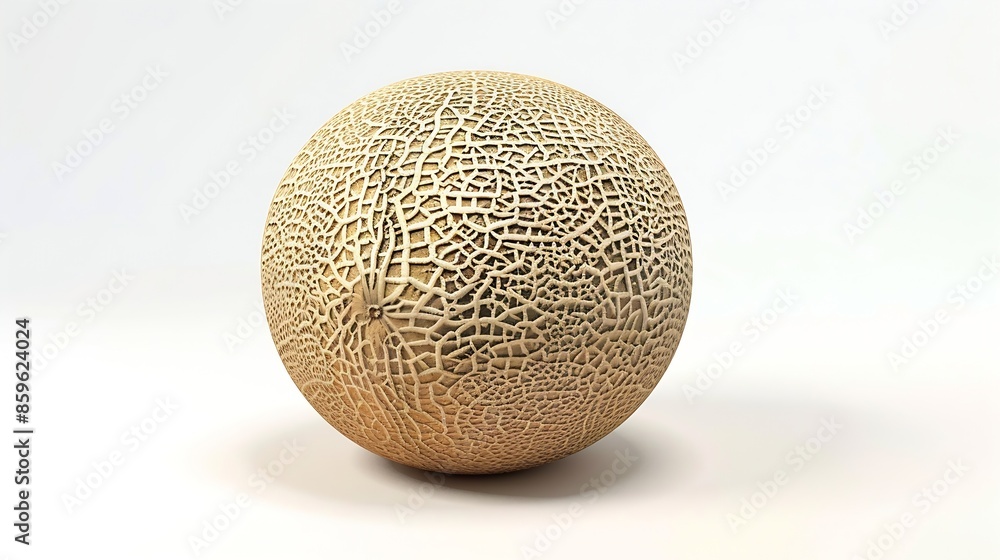 Poster cantaloupe melon isolated on a white background : generative ai