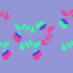 Horizontal arrangement  colored branches.Hand drawn.