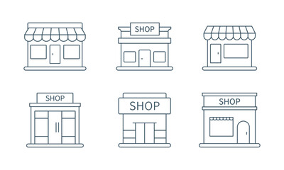 Set of store icon line design. Store vector illustration 