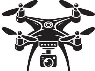 drone camera icon silhouette vector illustration With White Background