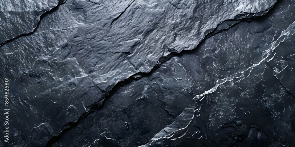 Poster high-resolution dark black slate texture with natural pattern for backgrounds. concept slate texture