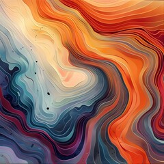 Abstract Topographic Map in Warm Tones