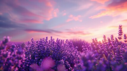 Fototapeta premium Lavender Field At Sunset