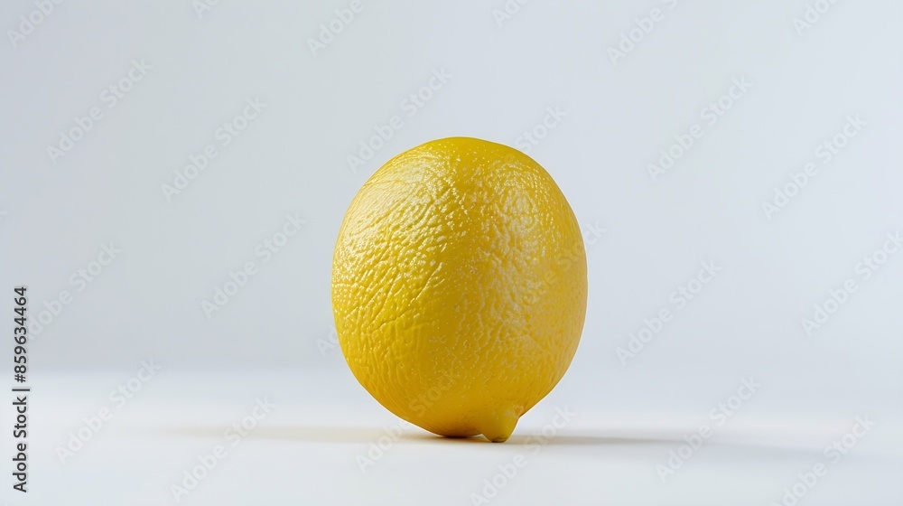 Poster one lemon fruit isolated on white background perfectly retouched full depth of field on the photo : 