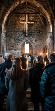 Vig&iacute;lia &agrave; luz de velas em um lugar de adora&ccedil;&atilde;o