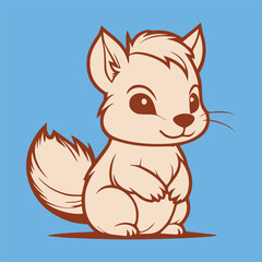 squirrel with a nut vintage vector design
