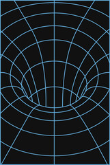 Geometry wireframe grid backgrounds. 3D abstract posters, patterns, cyberpunk elements in trendy psychedelic rave style. Abstract background with circles and lines in it. Black hole Concept