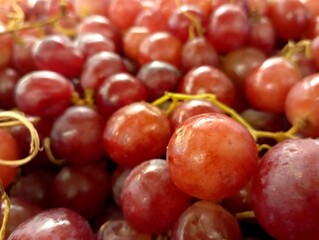 red grapes on the market