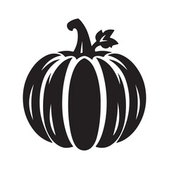 Halloween Pumpkin silhouette vector art illustration, silhouette design, Minimalist, black, silhouette icon, Isolated on white