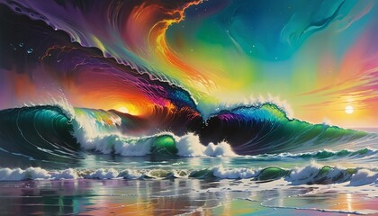 A Surreal Journey Through the Vibrant Waves of Imagination