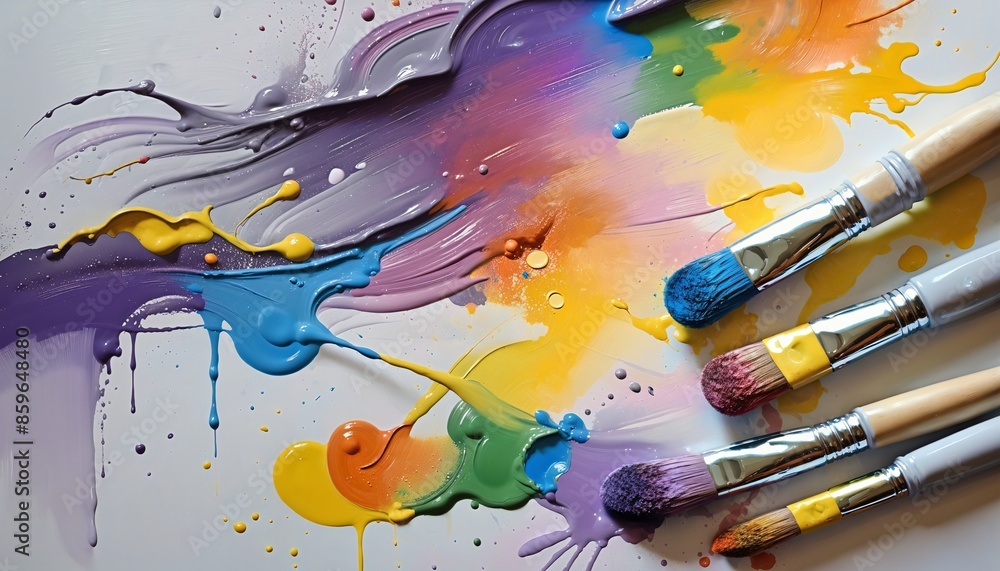 Poster exploring the world of colorful art: tools and techniques