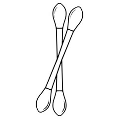 cotton swab illustration hand drawn outline vector