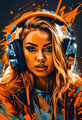 Girl in headphones