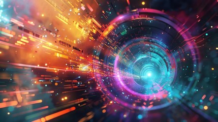 Fototapeta premium Business Digital Transformation with Vibrant Colors. generative AI image
