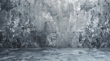 Textured gray and white concrete wall is background for interior design.