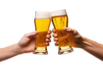 Two Hands Clinking Beer Glasses