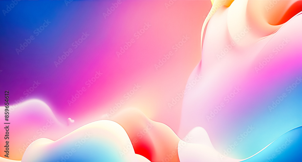 Poster abstract colorful gradient background with wavy shapes