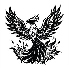 Obraz premium coloring book eagle tattoo design vector art illustration