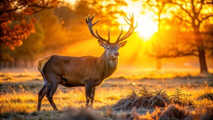 Red Deer in morning Sun.