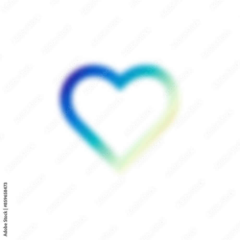 Poster pink heart with gradient and blur effect, y2k shape. love element with abstract lines and aura. aest